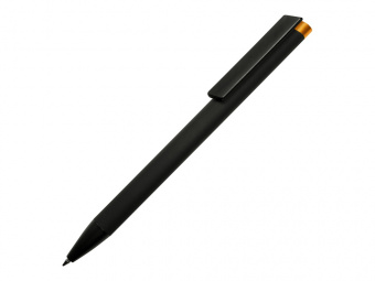 Ручка металлическая шариковая Taper Metal soft-touch (черный, оранжевый)