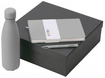 Подарочный набор Color it с блокнотом, металлической ручкой и термобутылкой (серый, серый, серый)