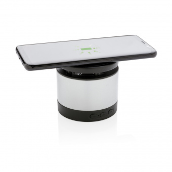 Док-станция для беспроводной зарядки с колонкой, серый