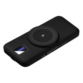 Внешний беспроводной аккумулятор с подсветкой, Ultra Wireless Magnetic, 10000 mah, черный
