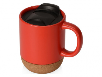 Кружка с пробковым дном и крышкой Denpasar (красный)