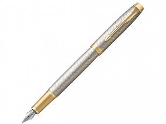 Перьевая ручка Parker IM Premium, F (серый, золотистый, серебристый)