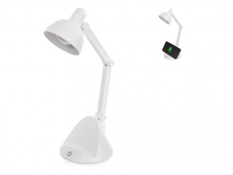 Настольный светильник с функцией беспроводной зарядки Bendy (белый)