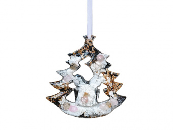 Елочная игрушка Ель (розовый)