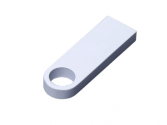 USB 2.0-флешка на 32 Гб с мини чипом и круглым отверстием (белый)