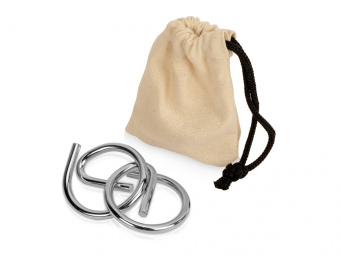 Металлическая головоломка в мешочке Mind-teaser (серебристый)