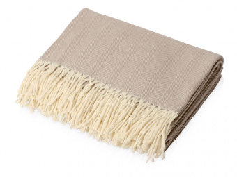 Плед Ёлочка из натурального хлопка (бежевый)