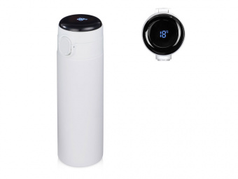 Вакуумная термокружка с индикатором и медной изоляцией Bravo, тубус, 400 мл (белый)