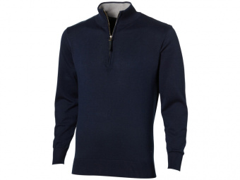 Пуловер Set с молнией, мужской (темно-синий, светлый меланж)