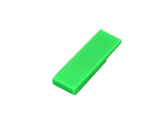 USB 2.0- флешка промо на 16 Гб в виде скрепки (зеленый)