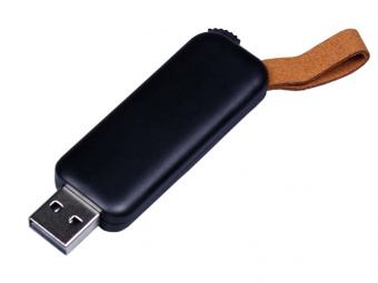 USB 3.0- флешка промо на 64 Гб прямоугольной формы, выдвижной механизм (черный)