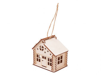 Деревянная подвеска на елку с подсветкой Lumihut (натуральный)