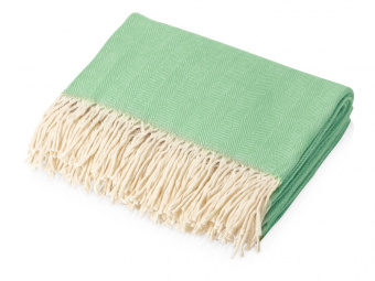 Плед Ёлочка из натурального хлопка (зеленый)