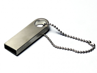 USB 2.0-флешка на 512 Мбайт с мини чипом и круглым отверстием (серебристый)