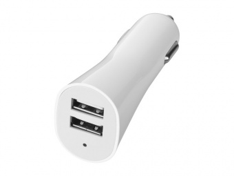 Адаптер автомобильный Split, USB x 2 (белый)