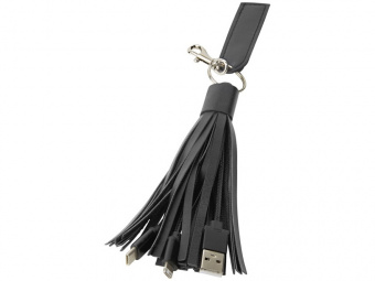 Тканевый кабель для зарядки Tassel 3-в-1 (черный)