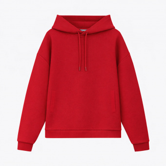 Худи релакс унисекс Баланс, с начесом, красный, размер XL/2XL
