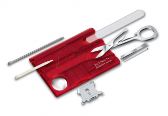 Швейцарская карточка SwissCard Nailcare, 13 функций (красный прозрачный)