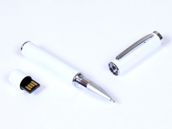 USB 2.0- флешка на 8 Гб в виде ручки с мини чипом (белый)