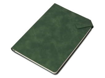 Блокнот А5 с магнитным клапаном в гибкой обложке Chaplin (зеленый)