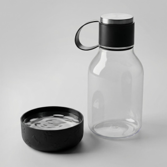 Бутылка для воды 2-в-1 Dog Bowl Bottle со съемной миской для питомцев, 1500 мл (черный)