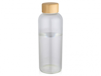 Стеклянная бутылка с бамбуковой крышкой Mirage (прозрачный)