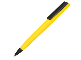 Ручка пластиковая soft-touch шариковая Taper (желтый, черный)