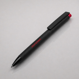 Ручка металлическая шариковая Taper Metal soft-touch (черный, красный)
