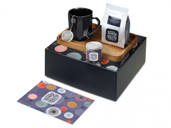 Подарочный набор Re:y. Hearth  с кружкой, подносом и чаем (черный)