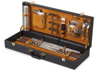 Подарочный набор (темно-коричневый, рыжий, серебристый)