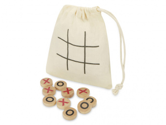 Деревянная игра в крестики-нолики в мешочке Whorl (натуральный)