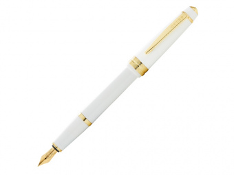 Ручка перьевая Bailey Light Polished White Resin and Gold Tone, перо F (бежевый)