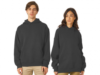 Толстовка с капюшоном оверсайз Berlin унисекс (темно-серый)