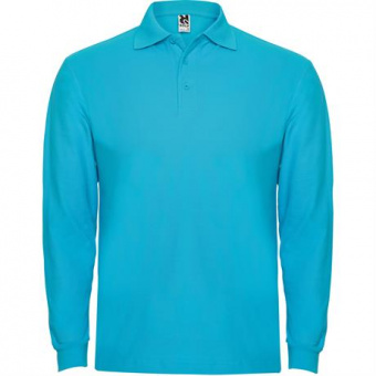 Футболка поло ESTRELLA L/S мужская, БИРЮЗОВЫЙ S