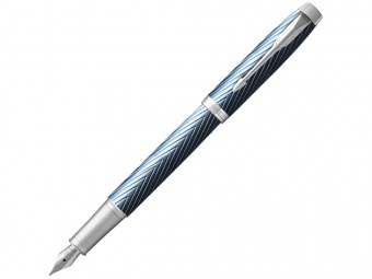 Перьевая ручка Parker IM Premium, F (голубой, серебристый)