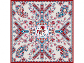 Платок Кавказский скакун (бордовый, голубой, бежевый, разноцветный)