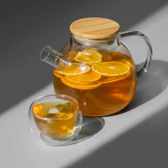 Заварочный чайник с бамбуковой крышкой Sencha (прозрачный)