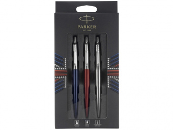 Набор Parker Jotter London Trio: ручка гелевая, ручка шариковая. карандаш (красный, синий, серебристый)