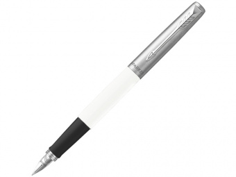 Ручка перьевая Parker Jotter, F (белый, серебристый)