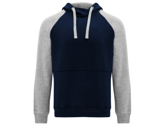 Толстовка с капюшоном Badet мужская (серый меланж, navy)