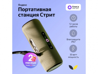 Умная колонка ЯНДЕКС Станция Стрит с Алисой (зеленый)