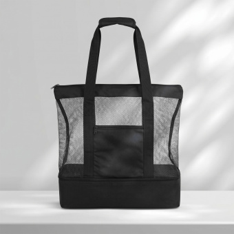 Сумка для шопинга и пляжа Coolmesh с изотермическим отделением внизу (черный)