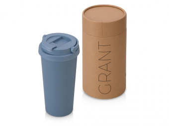Вакуумная термокружка Grant, soft-touch, тубус (антрацит)
