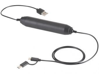 Внешний аккумулятор, 2000 mAh, кабель 3 в 1 (черный)