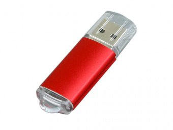 USB-флешка на 32 Гб с прозрачным колпачком (красный)