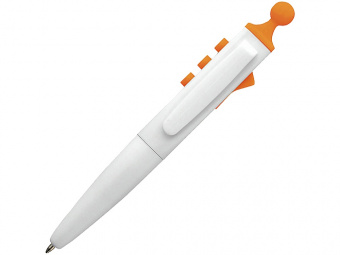 Ручка пластиковая шариковая Clic Pen (оранжевый, белый)