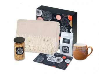 Подарочный набор Re:y. Haven  с пледом, кружкой и чаем (оранжевый)