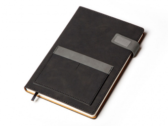 Бизнес блокнот А5 Freya (черный, светло-серый)