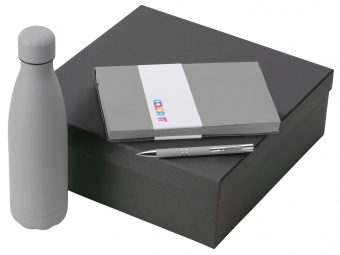 Подарочный набор Color it с блокнотом, металлической ручкой и термобутылкой (серый, серый, серый)