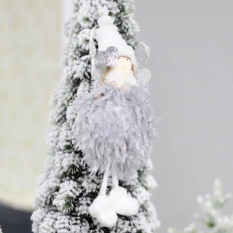 Новогоднее украшение рождественский ангел Беатриче, серый